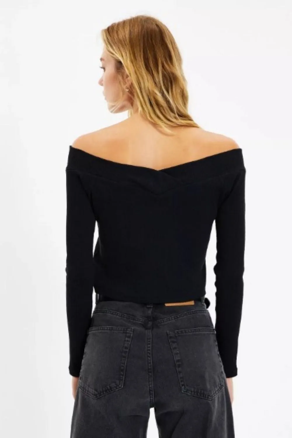 Add Me To Your Wishlist Black Off Shoulder Top