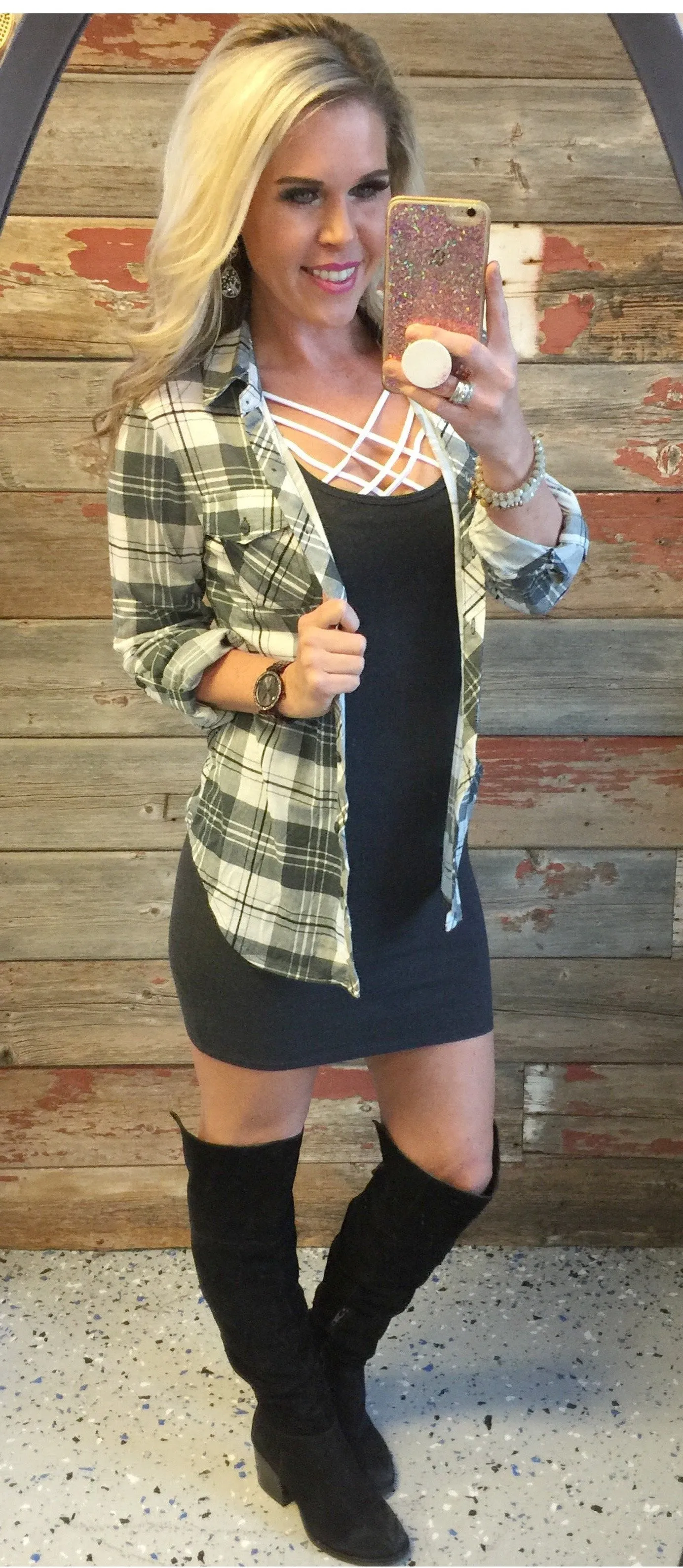 Basic Tank Dress: Charcoal