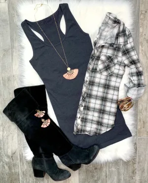Basic Tank Dress: Charcoal