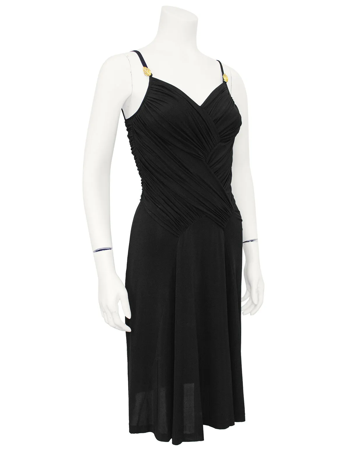 Black Grecian Style Cocktail Dress