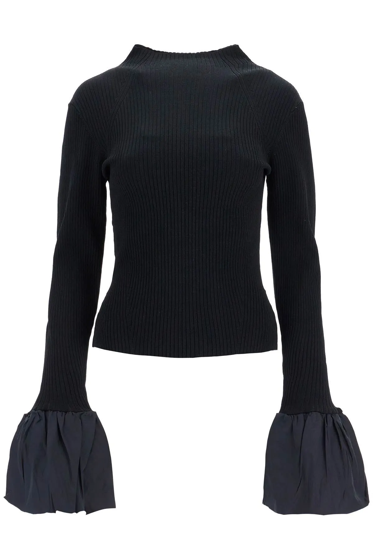 black high neck viscose top