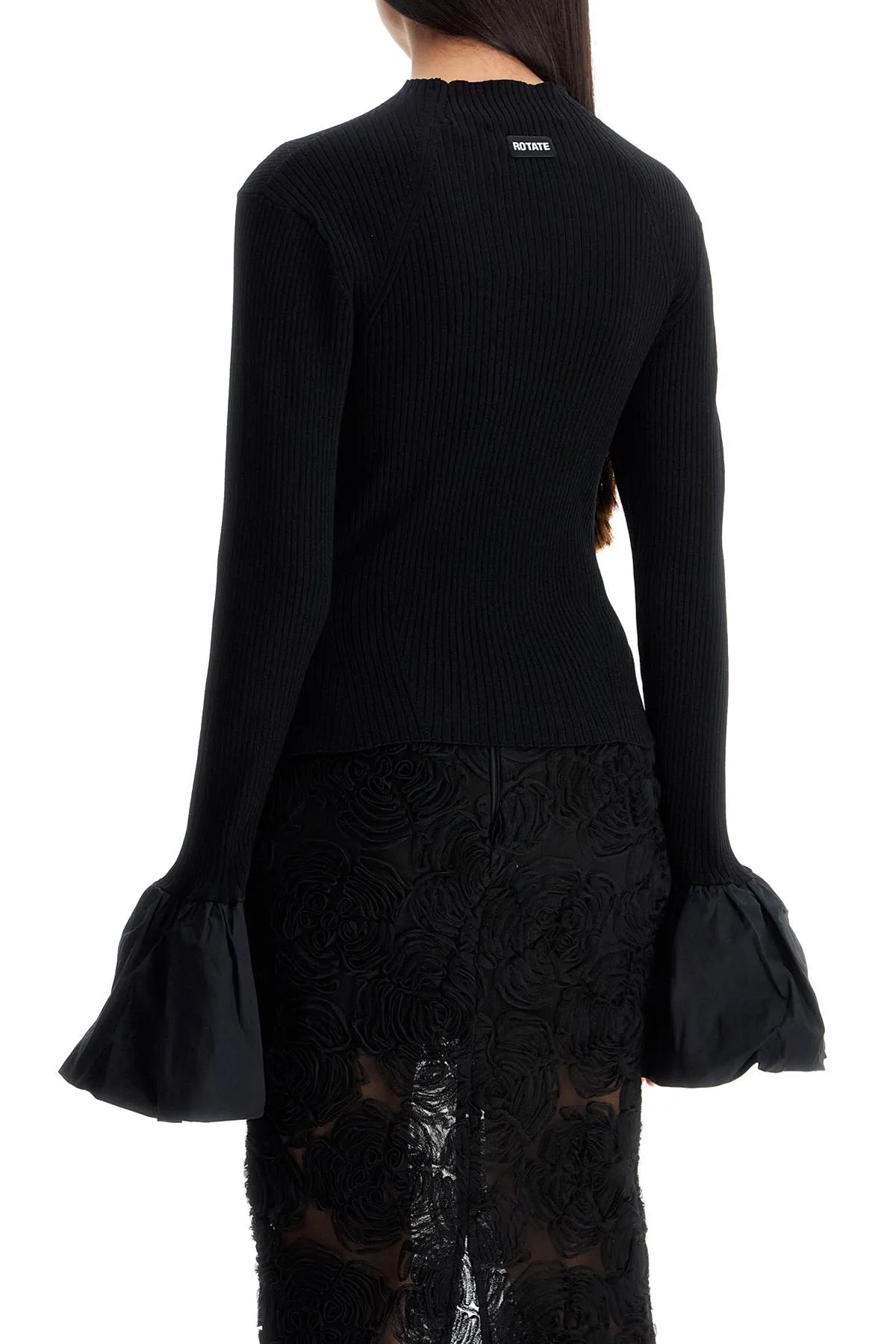 black high neck viscose top