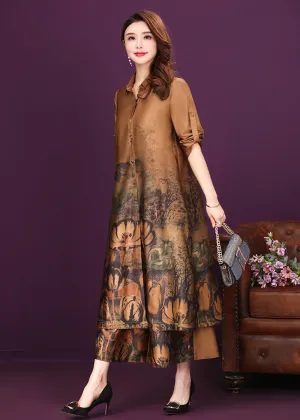 Button-Up Long Top and Wide Leg Pants Two-piece Set