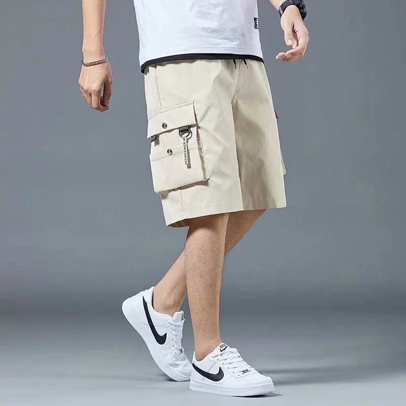Cargo Shorts Men Summer Loose Casual Pants ins Korean Trendy Hip-Hop Pocket knee length Shorts