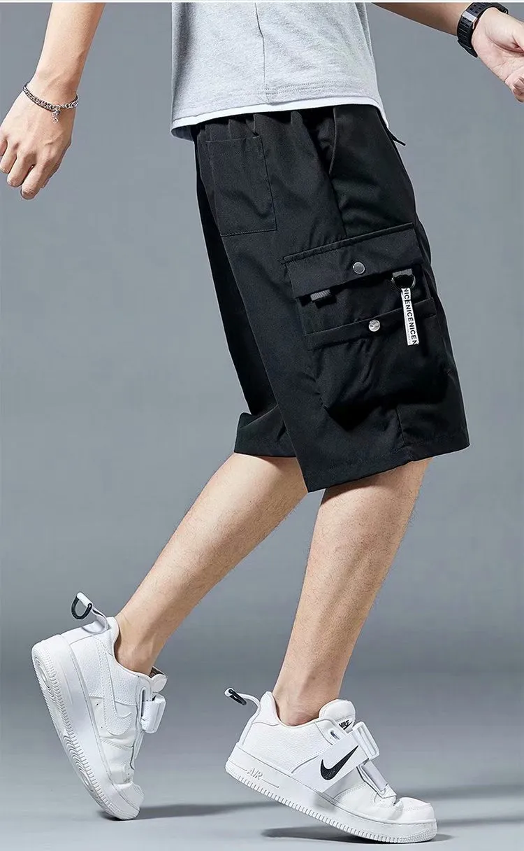 Cargo Shorts Men Summer Loose Casual Pants ins Korean Trendy Hip-Hop Pocket knee length Shorts