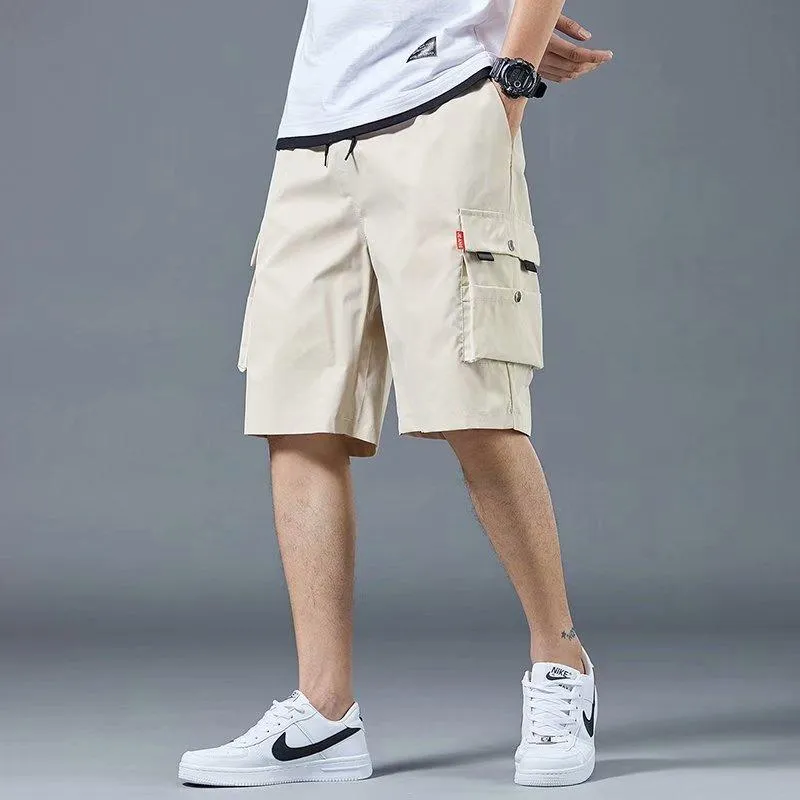 Cargo Shorts Men Summer Loose Casual Pants ins Korean Trendy Hip-Hop Pocket knee length Shorts