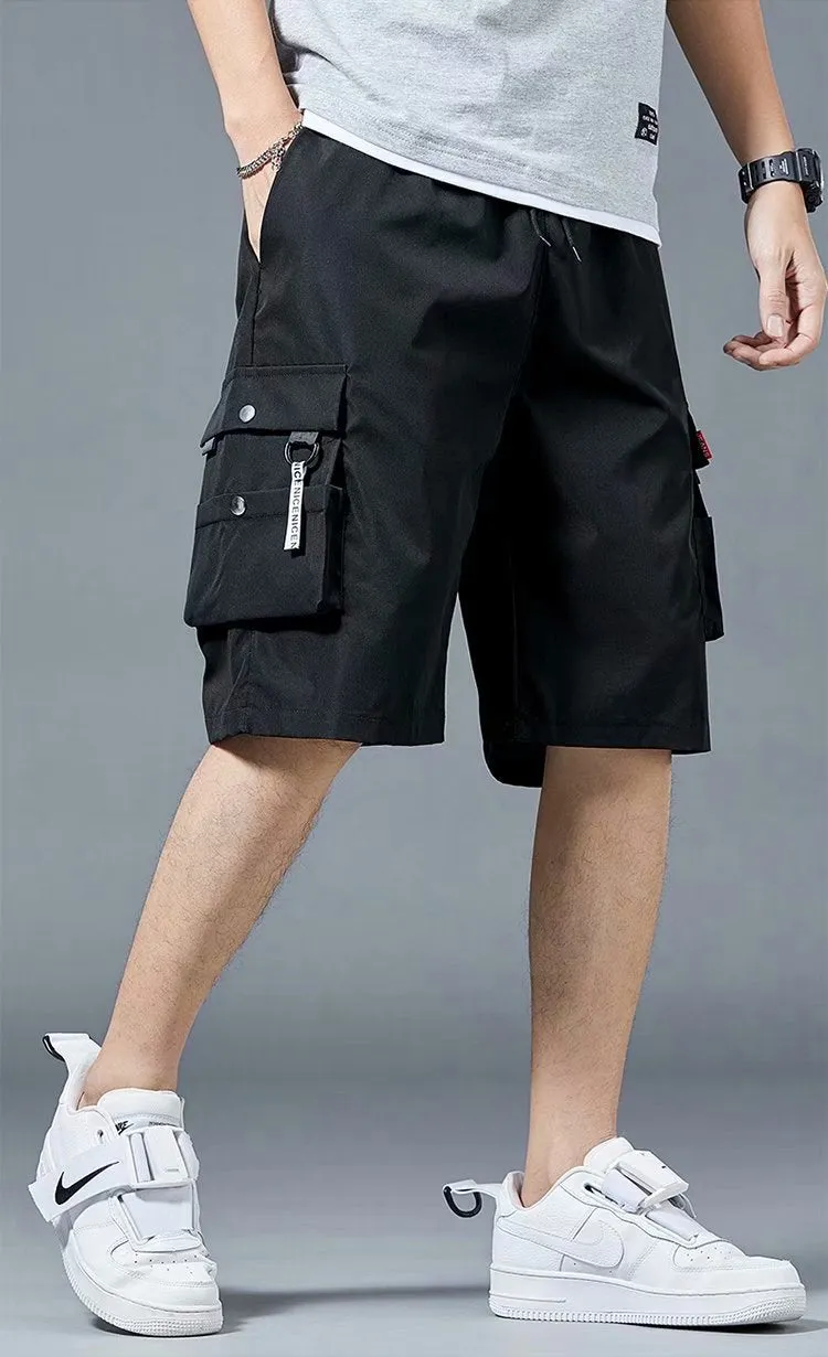 Cargo Shorts Men Summer Loose Casual Pants ins Korean Trendy Hip-Hop Pocket knee length Shorts