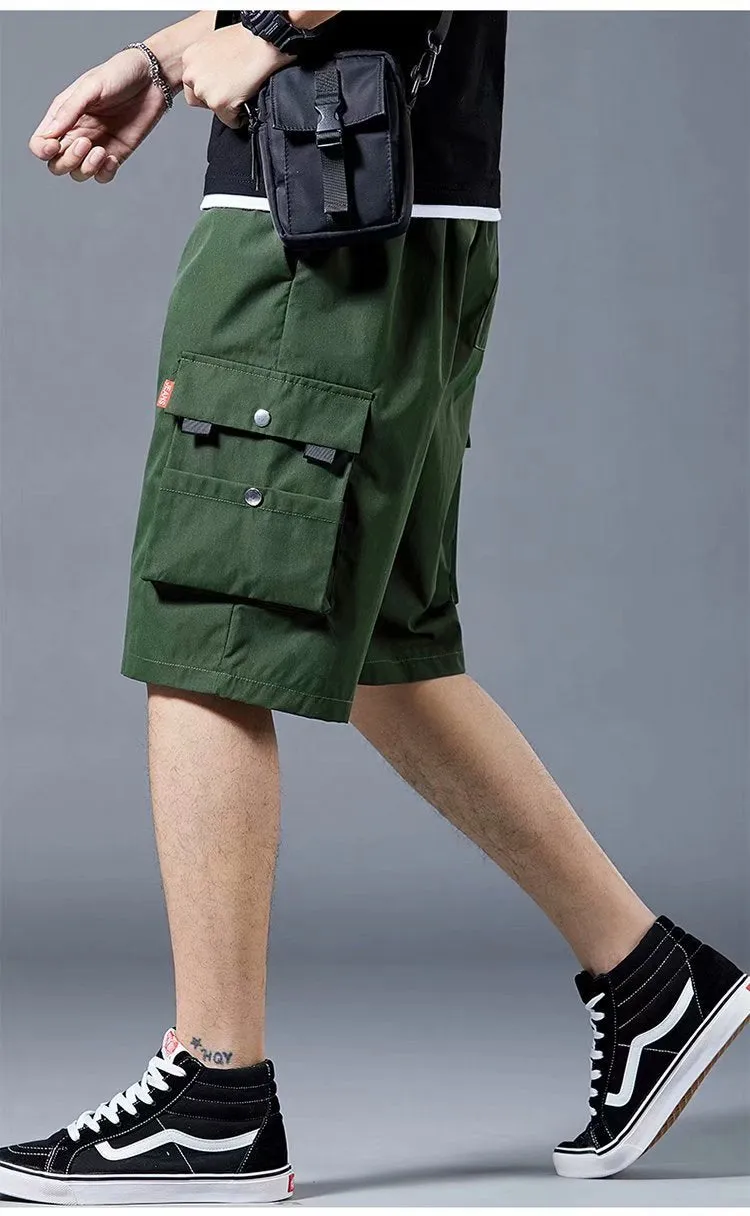 Cargo Shorts Men Summer Loose Casual Pants ins Korean Trendy Hip-Hop Pocket knee length Shorts