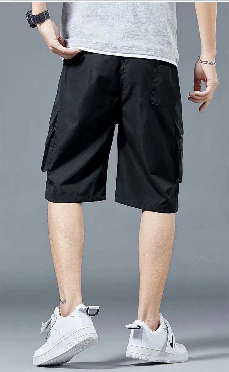 Cargo Shorts Men Summer Loose Casual Pants ins Korean Trendy Hip-Hop Pocket knee length Shorts