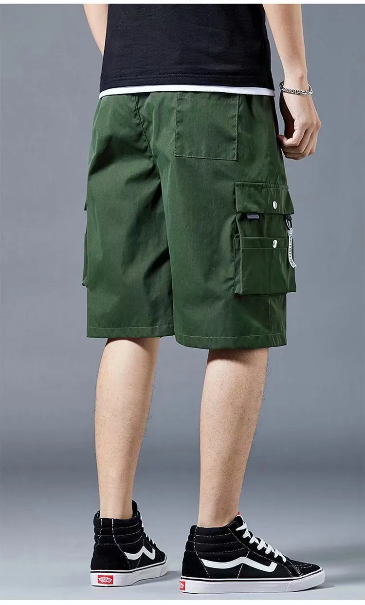 Cargo Shorts Men Summer Loose Casual Pants ins Korean Trendy Hip-Hop Pocket knee length Shorts