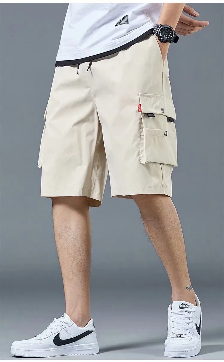 Cargo Shorts Men Summer Loose Casual Pants ins Korean Trendy Hip-Hop Pocket knee length Shorts