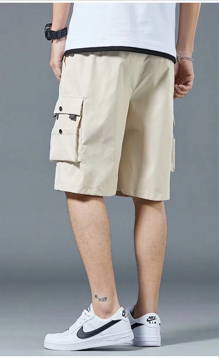 Cargo Shorts Men Summer Loose Casual Pants ins Korean Trendy Hip-Hop Pocket knee length Shorts