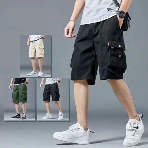 Cargo Shorts Men Summer Loose Casual Pants ins Korean Trendy Hip-Hop Pocket knee length Shorts