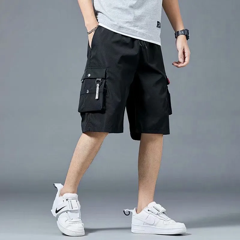 Cargo Shorts Men Summer Loose Casual Pants ins Korean Trendy Hip-Hop Pocket knee length Shorts