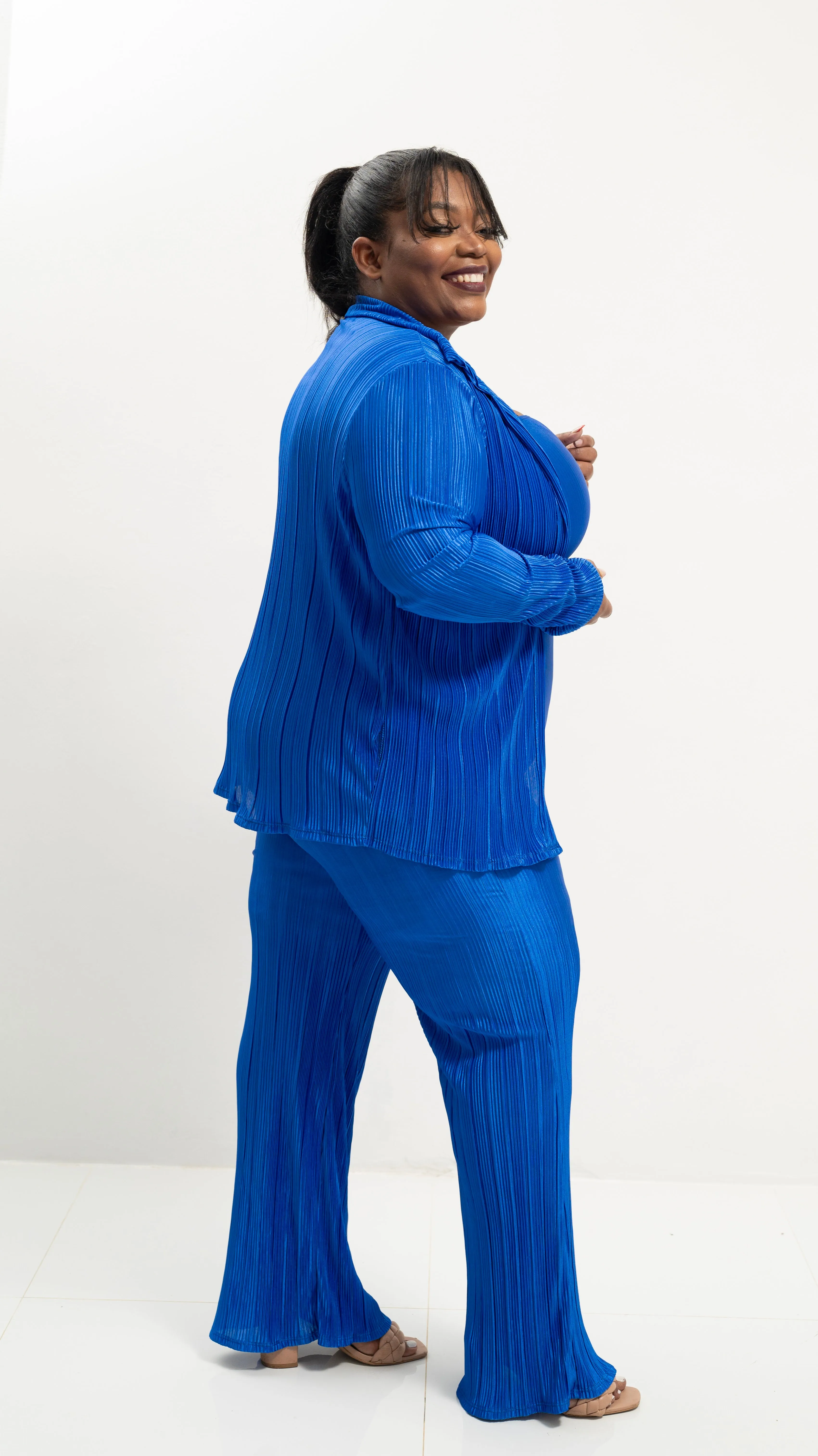 Catch a Vibe Pleated 3PC Set || Royal Blue