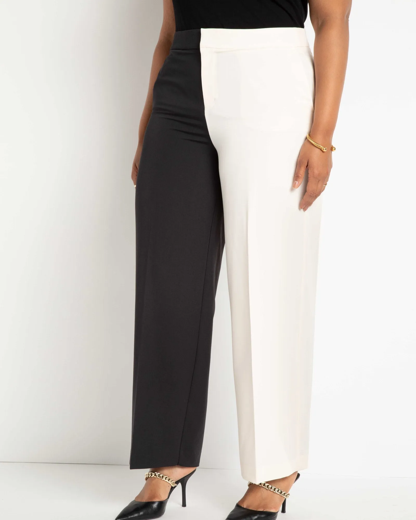 Colorblock Pant | Black Onyx   White Smoke