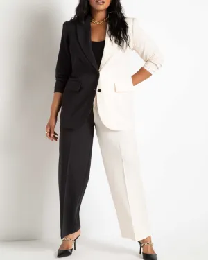 Colorblock Pant | Black Onyx   White Smoke