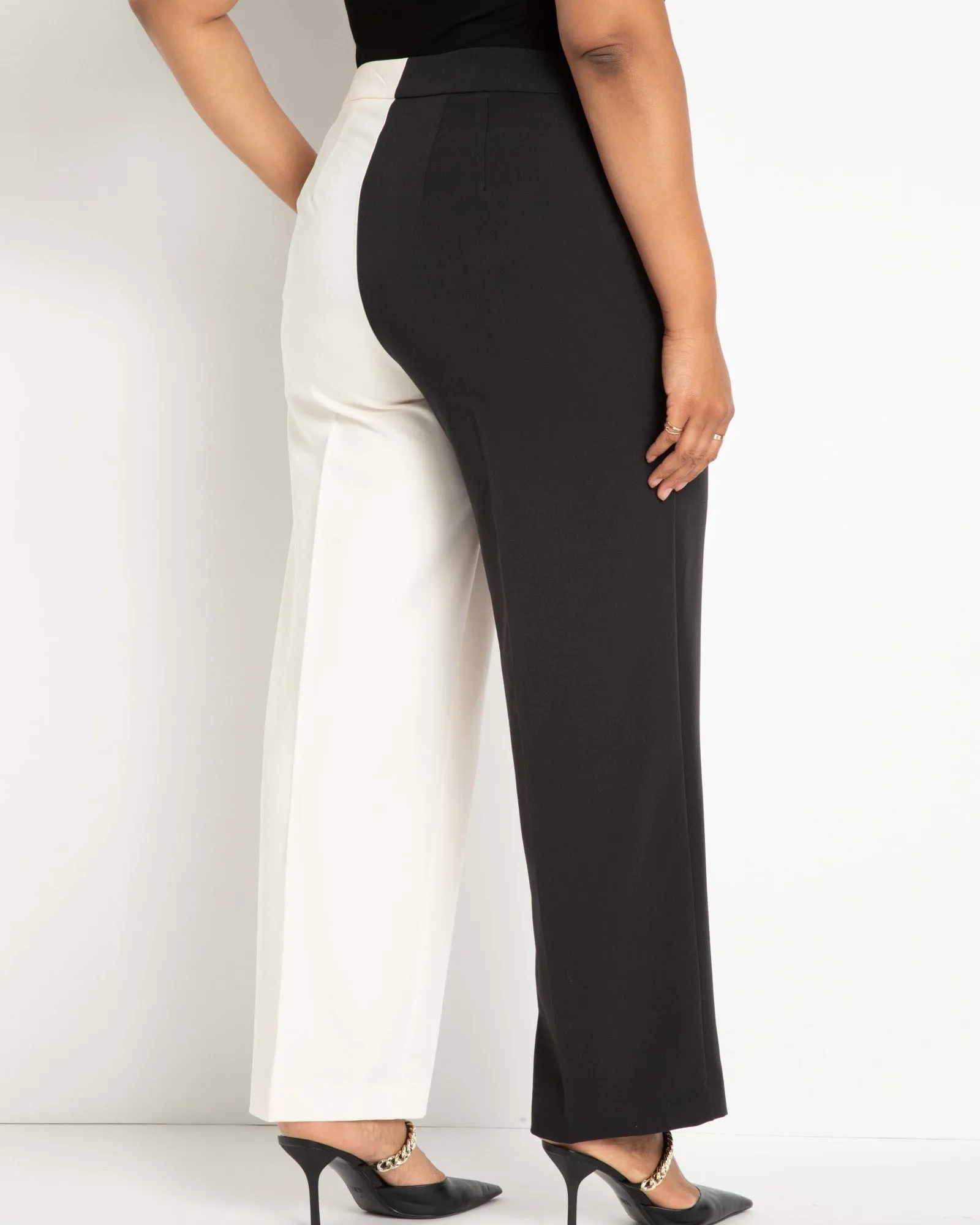Colorblock Pant | Black Onyx   White Smoke