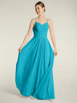 Cross Pleated Bodice Spaghetti Strap Dresses Jade Plus Size