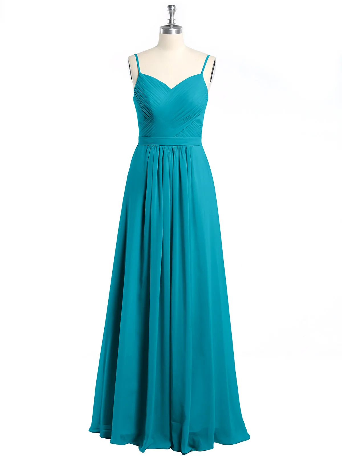 Cross Pleated Bodice Spaghetti Strap Dresses Jade Plus Size