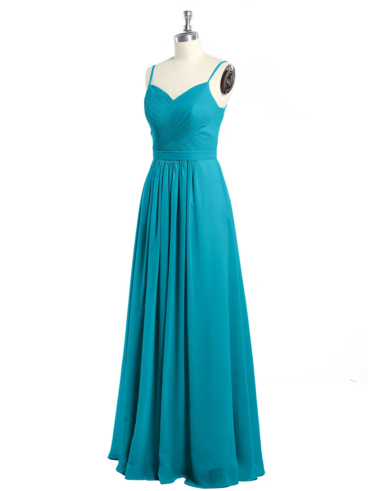Cross Pleated Bodice Spaghetti Strap Dresses Jade Plus Size