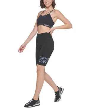 DKNY Women's High Waist Bike Shorts Black Size M