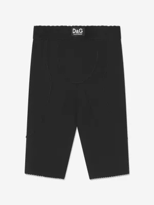 Dolce & Gabbana Girls Logo Cycling Shorts in Black