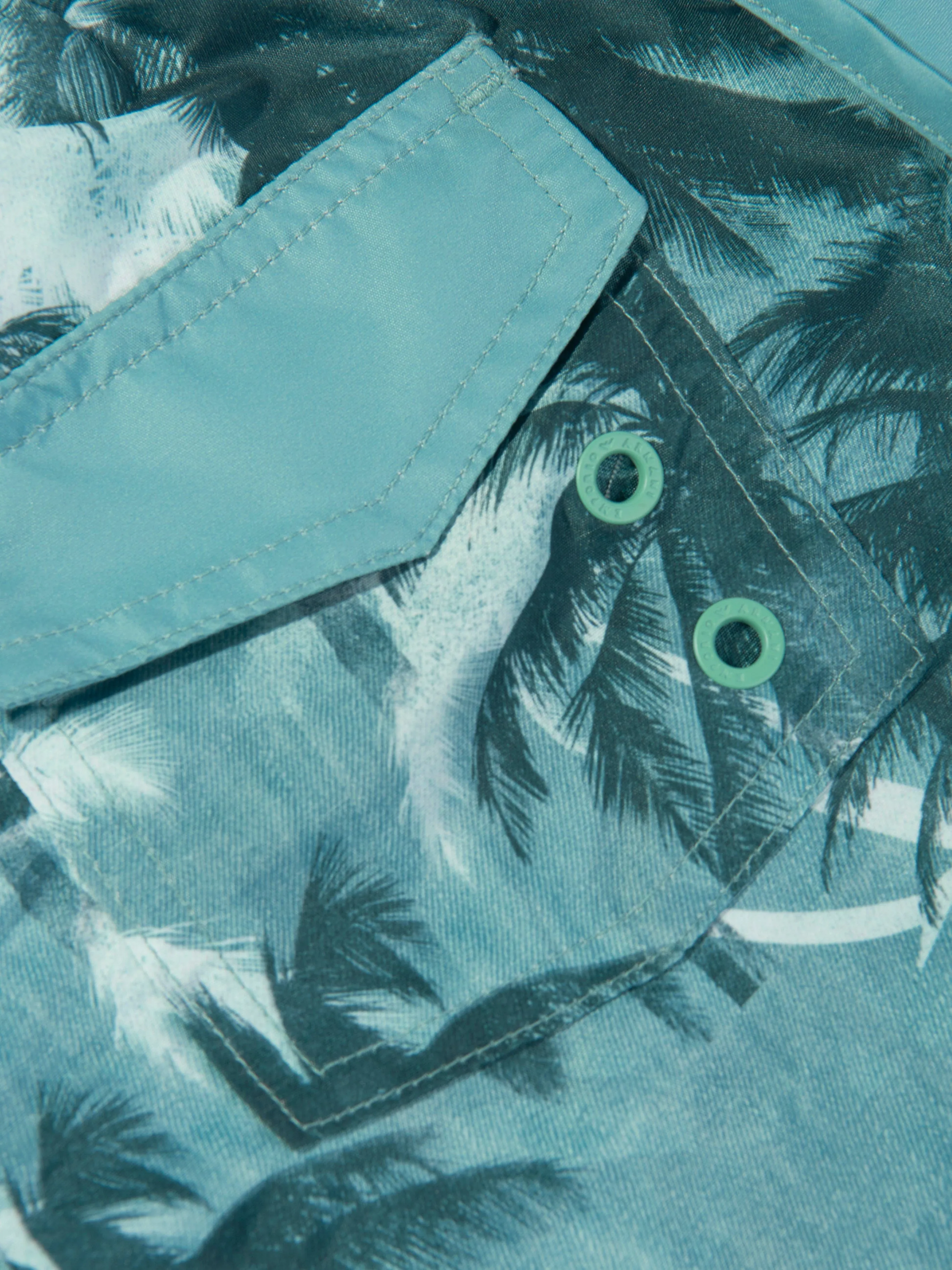 Emporio Armani Boys Palm Leaf Swim Shorts in Green