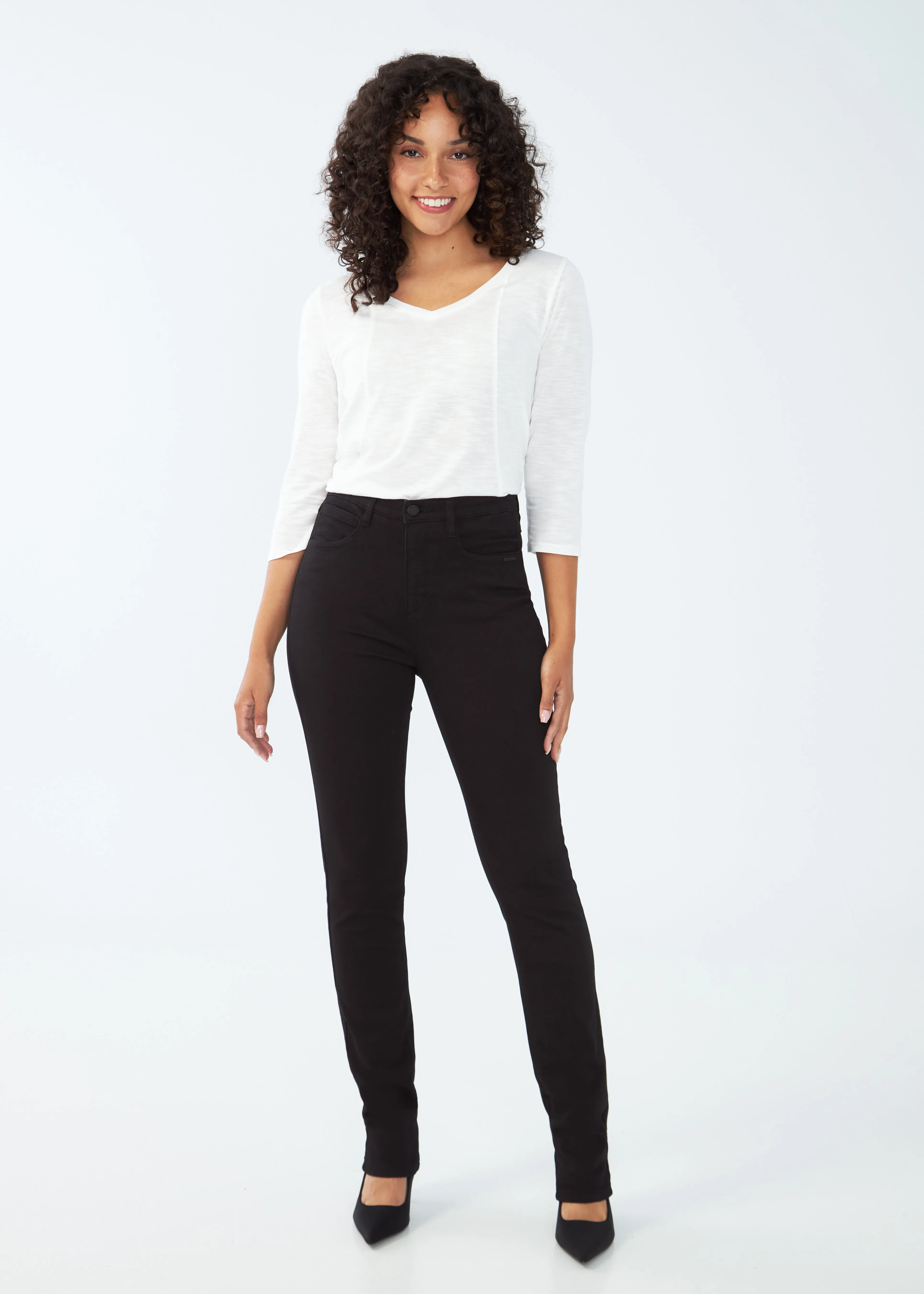 FDJ Suzanne Straight Leg, Black Onyx Denim