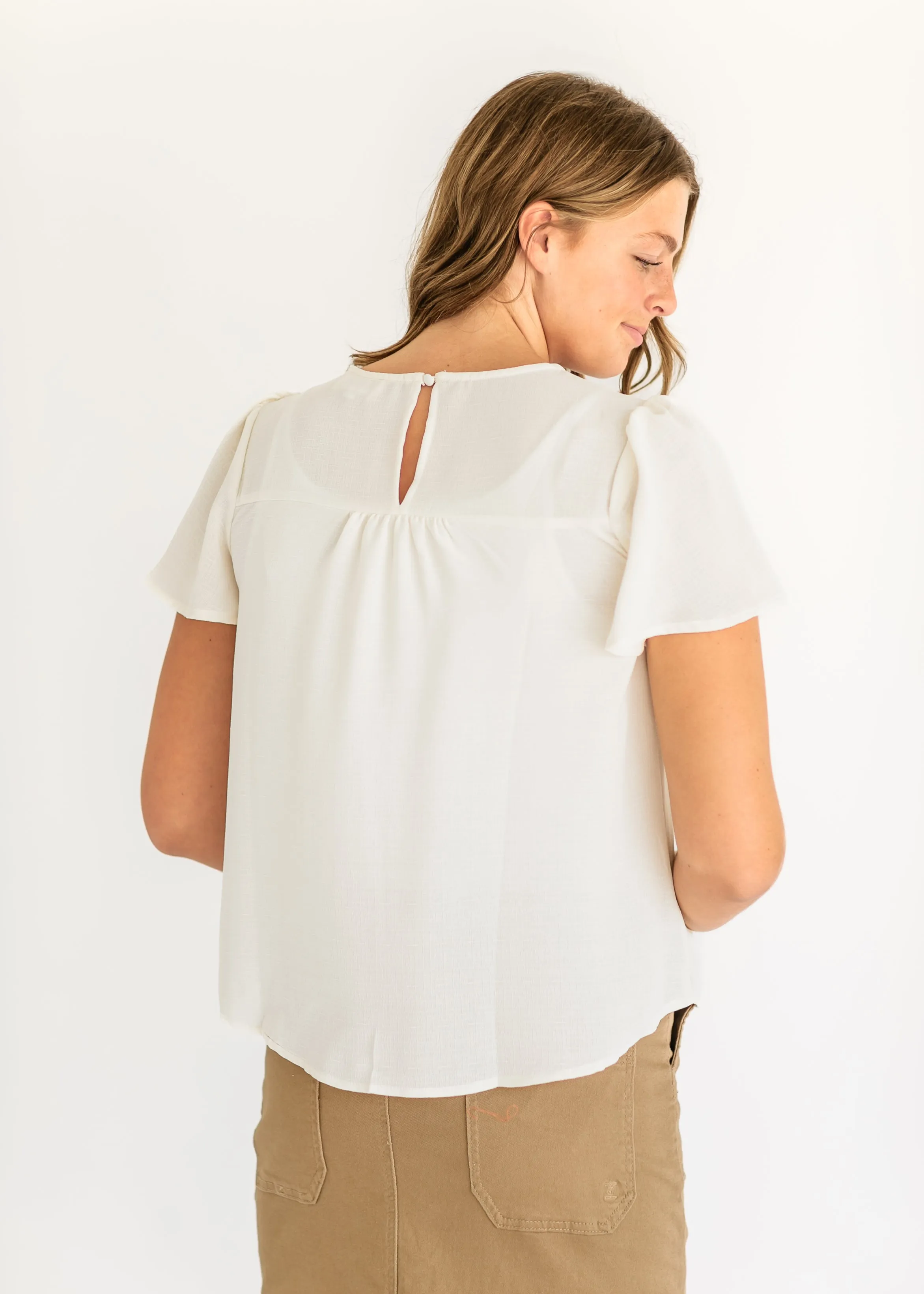 Florence Lace Trim Blouse Top - FINAL SALE