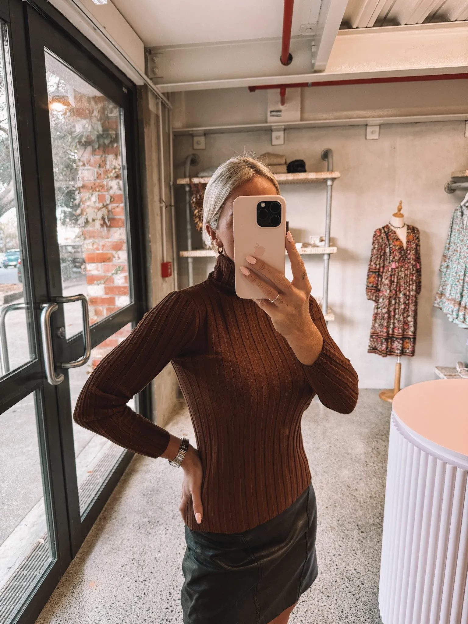 Four Seasons Ribbed Knit Chocolate