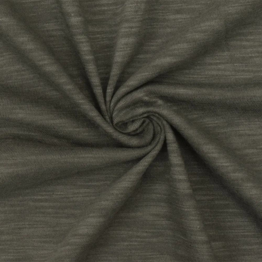 Gray Slub Stretch Spandex Rayon Jersey Knit Fabric