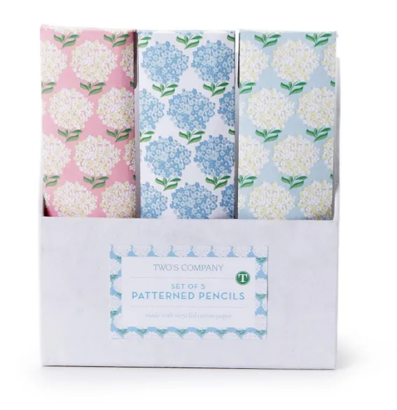 Hydrangea Print Pencil  Set of 5