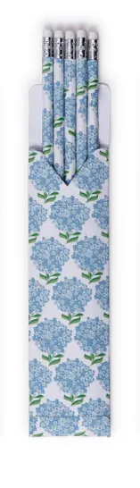 Hydrangea Print Pencil  Set of 5