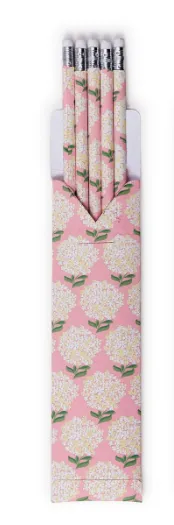 Hydrangea Print Pencil  Set of 5