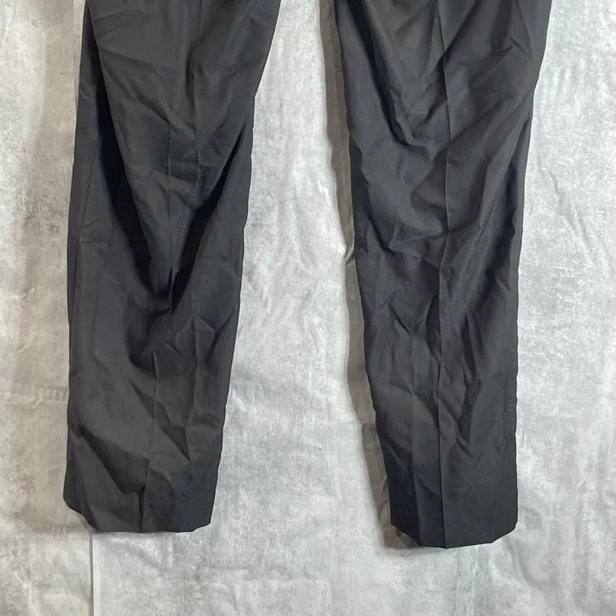 IZOD Men's Solid Black Classic-Fit Flat Front Suit Pants SZ 38X32