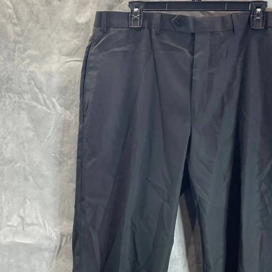 IZOD Men's Solid Black Classic-Fit Flat Front Suit Pants SZ 38X32