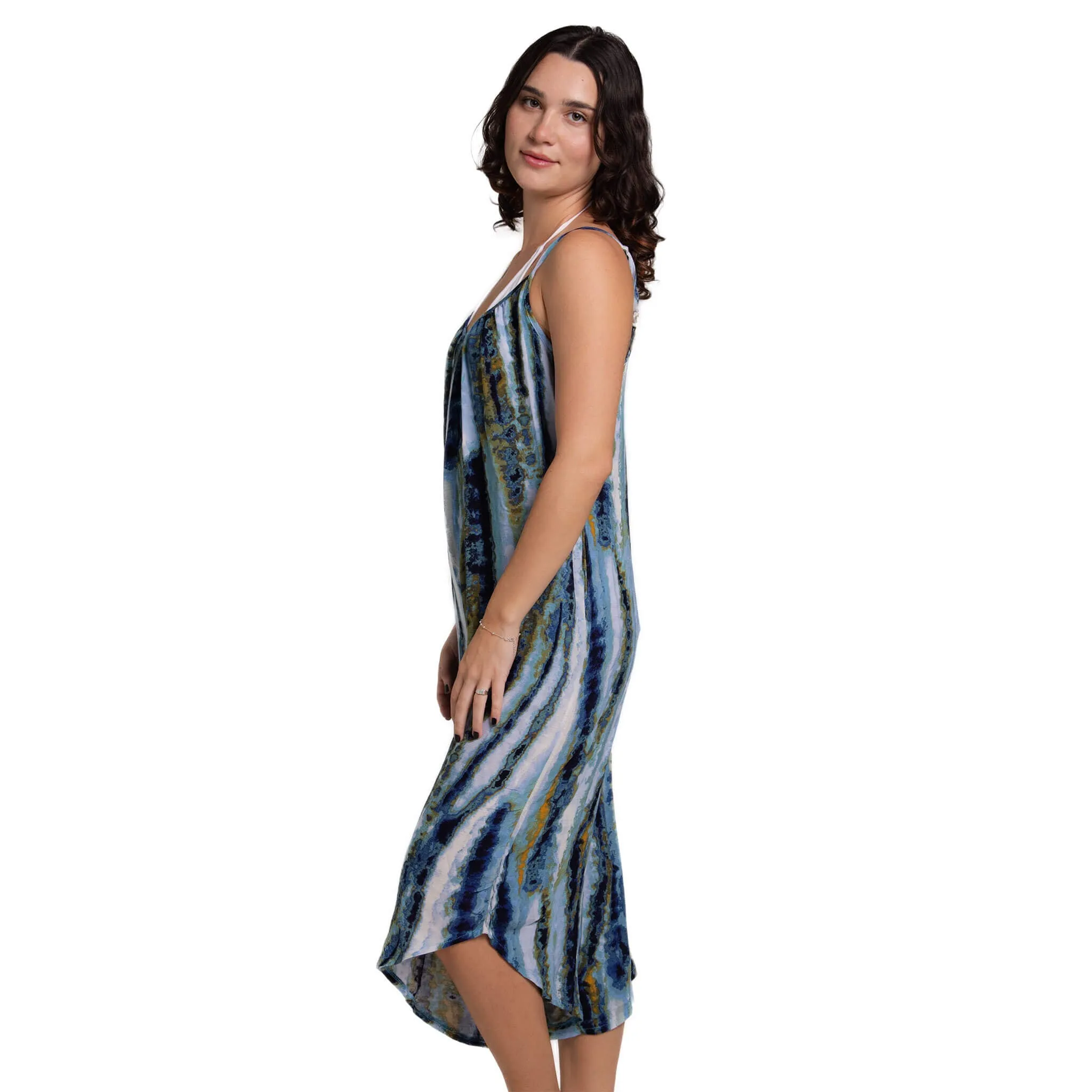 J Valdi Cascada Flowy Jumpsuit Cover Up - Blue Multi
