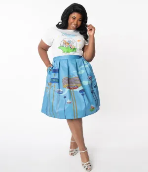 Jetsons x Unique Vintage Plus Size Orbit City Print Jayne Swing Skirt