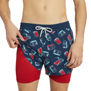 Keg Toss Navy Sport Mode Shorts
