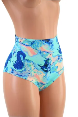 Lapis Lagoon High Waist Siren Shorts