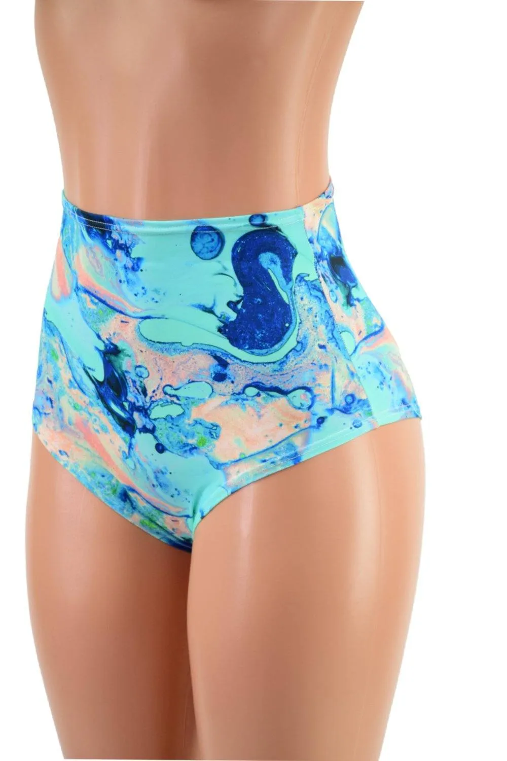 Lapis Lagoon High Waist Siren Shorts