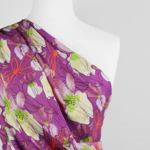 Lenzing Ecovero - Purple Mr Beardy Viscose Woven Fabric by Nerida Hansen