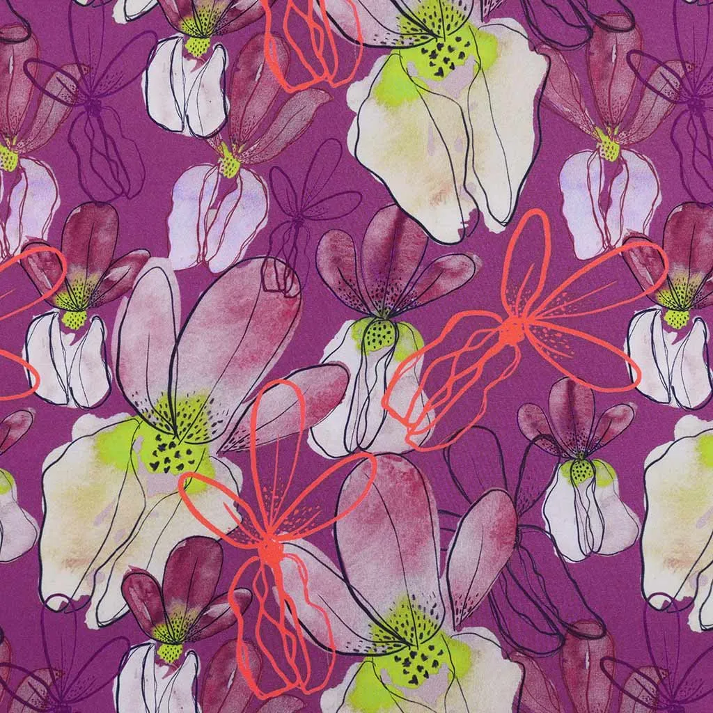 Lenzing Ecovero - Purple Mr Beardy Viscose Woven Fabric by Nerida Hansen