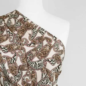 Linz - Cream Wild Paisley Viscose Woven Twill Fabric