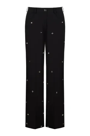 Metallic Letter Detailed Pants (Final Sale)