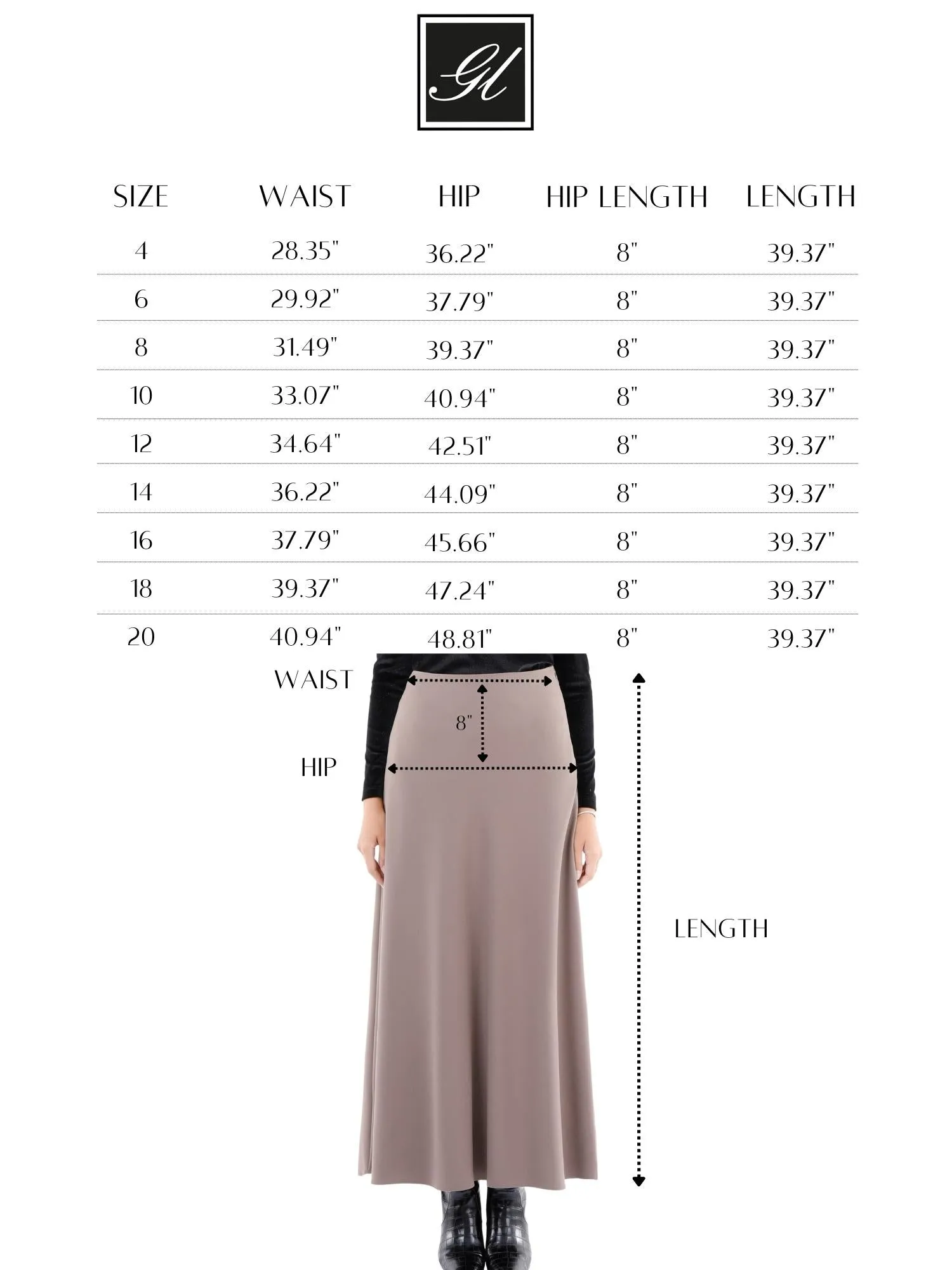 Mink A-Line Style Comfy Maxi Dress Skirt
