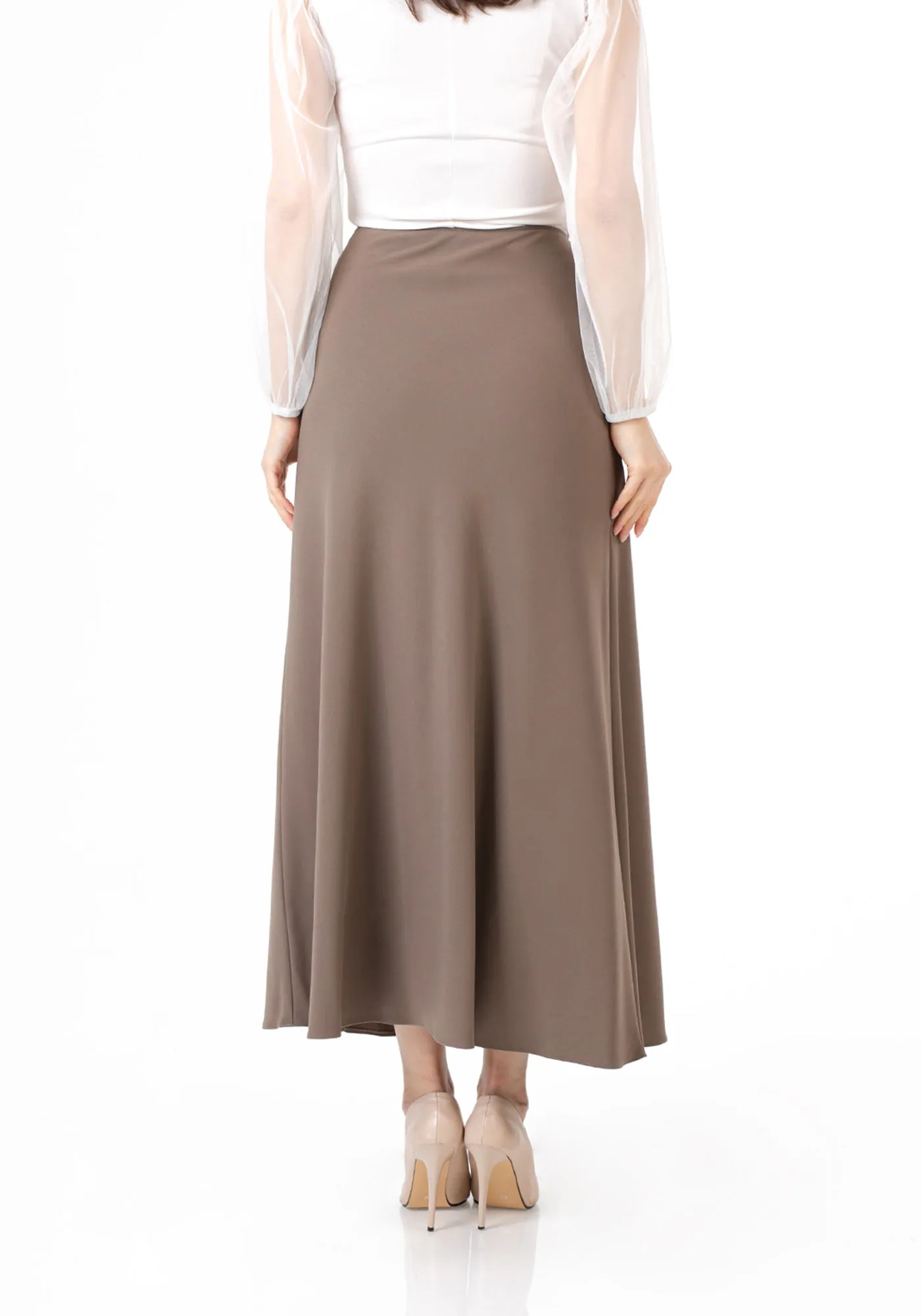 Mink A-Line Style Comfy Maxi Dress Skirt