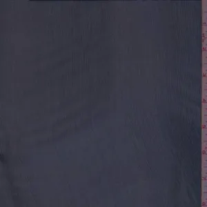 Navy Crinkled Silk Chiffon Fabric