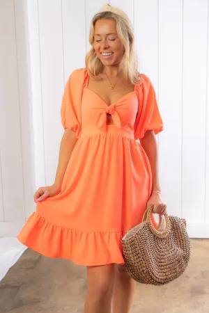 Nour Orange Creamsicle Mini Dress